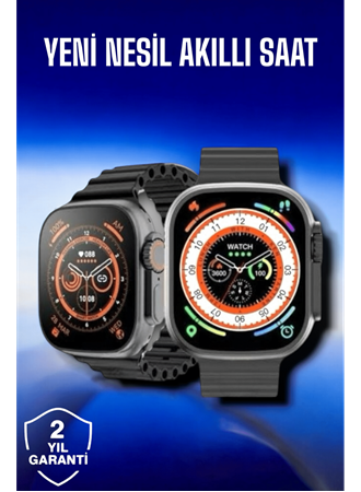 45 MM Gri Kasa Ultra Akıllı Saat Sesli Görüşme, Sağlık Takibi, Suya Dayanıklı