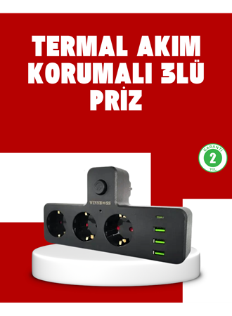 7 Portlu Çoklu Priz USB ve Type-C Girişli Akıllı Güç Ünitesi