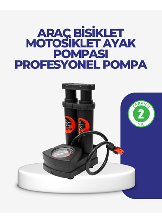 Kaymaz Pedallı Ayaklı Hava Pompası Tüm Supap Uyumlu