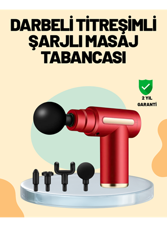 Kas Gevşetici Masaj Tabancası 4 Başlık ve Ayarlanabilir Hız
