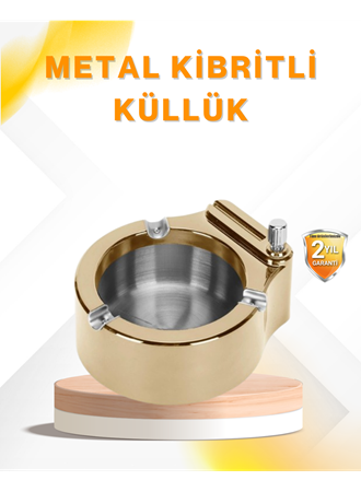 Çakmak Entegreli Küllük Yeniden Doldurulabilir Metal Gövde