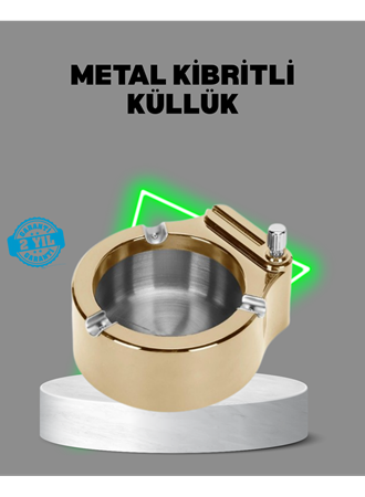 Çakmaklı Küllük Paslanmaz Metal Dayanıklı Tasarım
