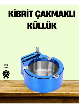 Çakmaklı Küllük Paslanmaz Çelik Şık Masa Aksesuarı