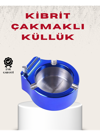 Metal Küllük ve Çakmak Seti Yuvarlak Modern Tasarım