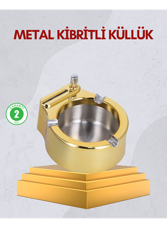 Paslanmaz Çelik Küllük Çakmaklı Masa Üstü Kullanım