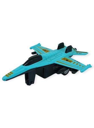 Çek Bırak Metal Mini Savaş Uçağı 10 cm - Turkuaz