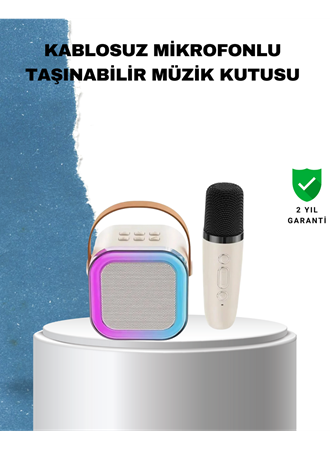 Karaoke Mikrofon Hoparlör Seti 6 Saat Kullanım Süresi