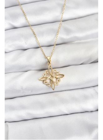 316L Çelik Zincir Gold Renk Sonsuzluk Model Zirkon Taşlı Kadın Kolye