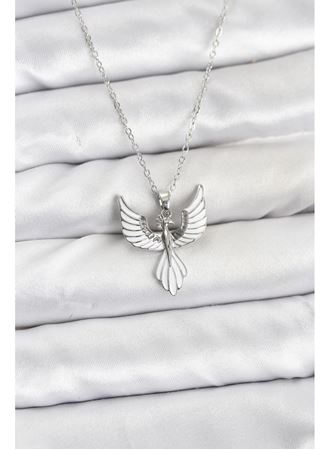 316L Çelik Zincir Gümüş Renk Anka Kuşu Model Kadın Kolye