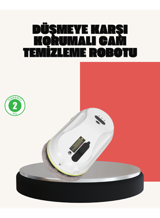 UPS Destekli Düşmeye Karşı Korumalı Cam Temizleme Robotu