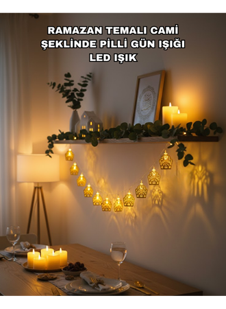 Ramazan Bayram Süslemesi İçin LED Işık Cami Figürlü Dekoratif Tasarım