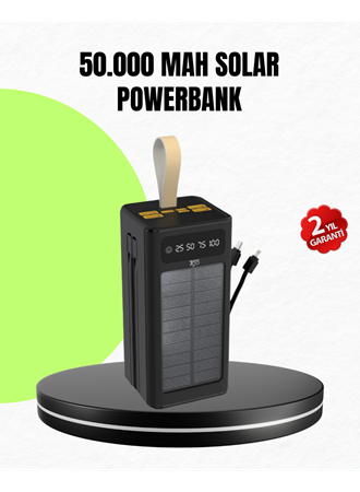Güneş Enerjili Powerbank Dijital Göstergeli Taşınabilir Güç Kaynağı