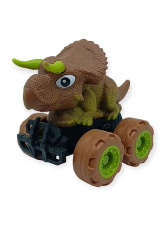 Sürtmeli Dinazor Arabalar 12 cm - H-20 - Triceraptors -Kahverengi