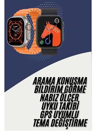 Akıllı Saat Kordon Hediyeli Güçlü Batarya Kapasiteli Titreşimli Bildirim Görme Unisex