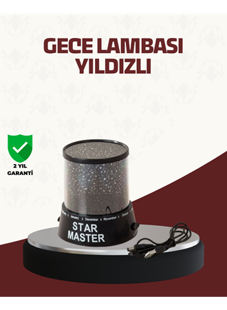 Galaxy Efektli LED Projektör Taşınabilir Yıldız Gece Lambası