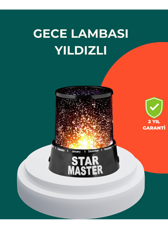 Galaxy Efektli LED Yıldız Projektör Renk Değiştirmeli Oda Aydınlatması