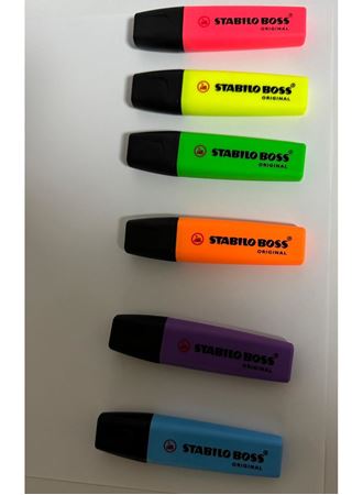 Fosforlu Kalem,  2-5 mm Uç, Su Bazlı Mürekkep, 4 Saat Kurumaya Dayanıklı 6 lı Set