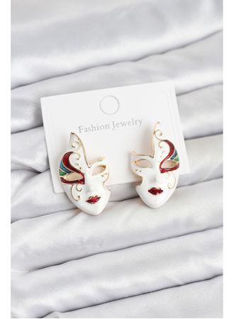 Pirinç Maske Model Kadın Küpe