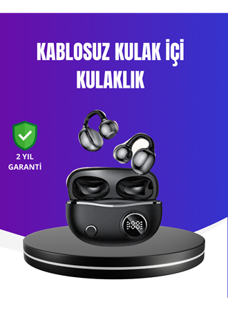 Ergonomik Klipsli Kablosuz Kulaklık – 30 Saat Pil ve Dokunmatik Kontrol Özelliği