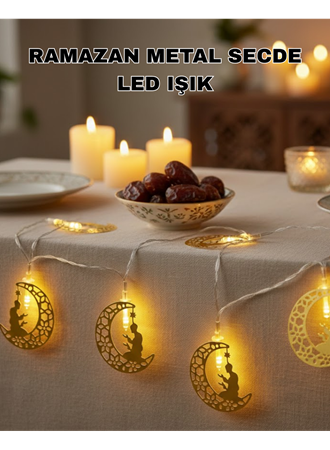 Ramazan Temalı Ay İçinde Secde Eden Adam LED Peri Işığı