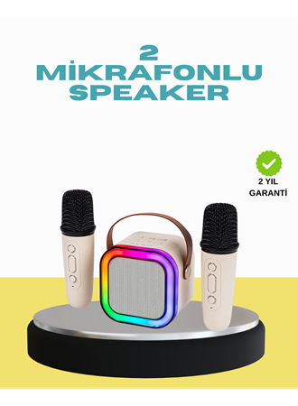 LED Işıklı Taşınabilir Karaoke Hoparlör – USB & AUX Girişli