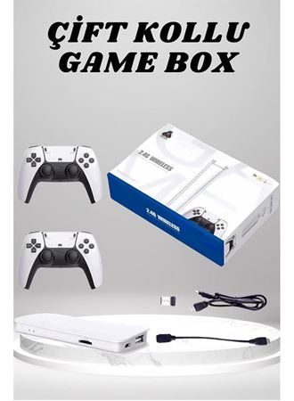 4K 3D HD Görüntü Kaliteli Kablosuz Çift Kollu 20.000 Oyunlu Retro Oyun Konsolu TV Box