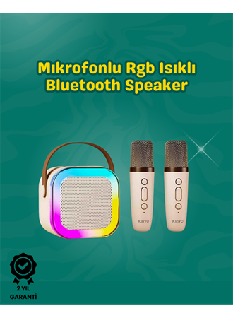 İki Mikrofonlu Renkli LED Işıklı Karaoke Cihazı
