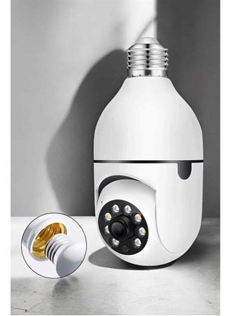 Wifi Kamera Duylu Ampul Görünümlü 360 Derece Dönebilen Ev Kamerası
