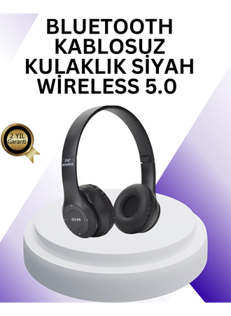 Bluetooth 5.0 Kablosuz Kulak Üstü Kulaklık | Stereo Ses ve Katlanabilir Tasarım