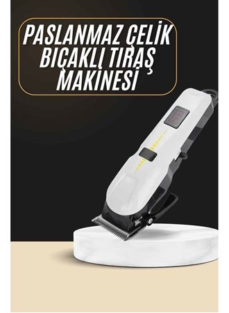 2025 Model Şarjlı Dijital Saç Sakal Tıraş Makinesi Islak Kuru Kullanıma Uygun