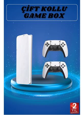 3D Çift Oyun Kollu 4K HD Ekran Nostaljik 20.000 Oyunlu Beyaz Game Box