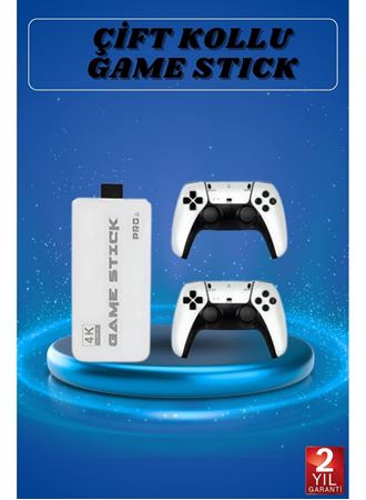 Game Stick 4K Retro Çift Kollu Atari Oyunlari +20000 Oyunlu Konsol Nostalji