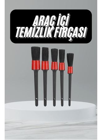5 Adet Oto Detaylı Temizleyici Araç İçi Temizlik Fırça Seti Koltuk Döşeme Kapı Toz Alma Fırçası
