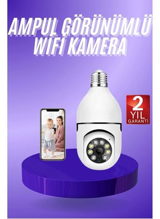 Güvenlik Kamerası Wi-Fi Özellikli 360 Derece Full Hd 1080p Ampül Kamera