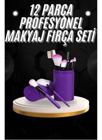 12 Parça Profesyonel Makyaj Fırçası Far Fırçası Allık Fırçası Yumuşak Kıllı