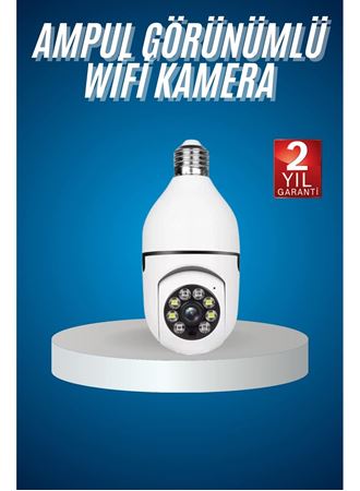 Wifi Güvenlik Kamerası Çift kameralı Ampule Takılabilir Sensörlü