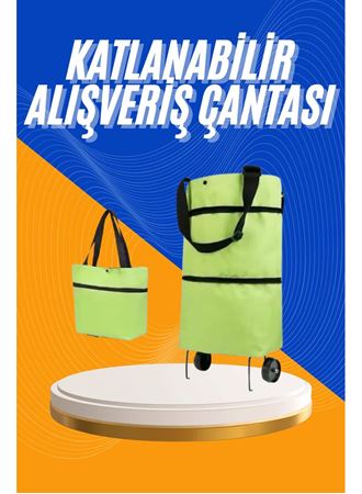Alışveriş Çantası Katlanabilir Pazar Arabası Tekerlekli Pazar Arabası Katlanabilir