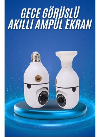 Gece Görüşlü Akıllı Dönebilen Ev Kamerası Ampül Kamera