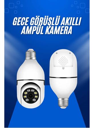 Ev Kamerası Wifi Kamerası Gece Görüşlü Akıllı Ampül Kamera