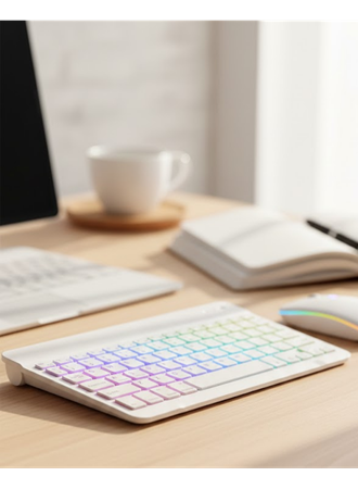 Çoklu Cihaz Uyumlu Kablosuz Klavye Mouse Seti Aydınlatmalı