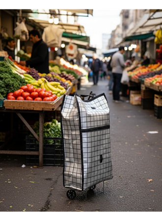 Ağır Yük Taşımaya Uygun Tekerlekli Market ve Pazar Çantası