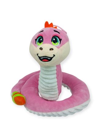 Peluş Sevimli Hayvanlar 35 cm - Pembe Çıngıraklı Yılan