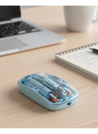 Mavi Kablosuz Mouse Bluetooth ve USB Çift Mod Bağlantılı
