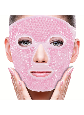 Terapi Jel Yüz Maskesi Soğuk Ve Sıcak Boncuklu Ayarlanabilir Maske (Pembe) (