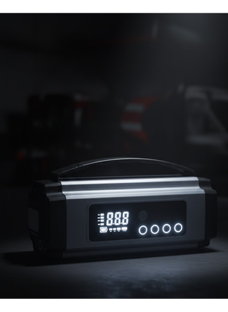 Dijital Göstergeli Akü Takviye Cihazı Lastik Şişirme Powerbank ve LED Işık Özellikli