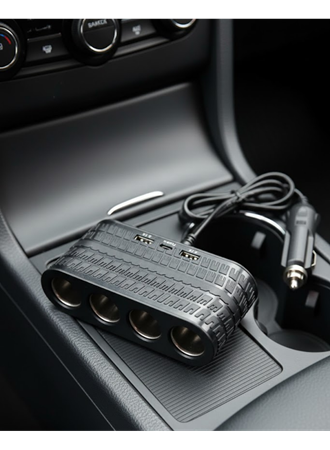 Araç İçi Güç Dağıtıcı 4 Çakmaklık 2 USB 1 Type C Şarj Ünitesi