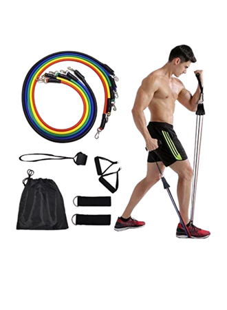 Evde Spor İçin Çok Amaçlı Direnç Lastiği Antrenman Seti 11 Parça
