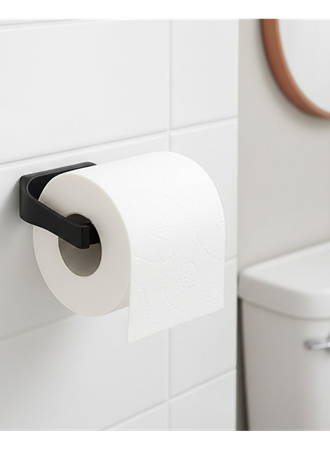 Modern Siyah Tuvalet Kağıtlığı Duvar Tipi Minimal Tasarım Peçetelik