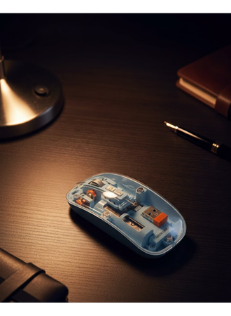 800 1600 DPI Ayarlanabilir Mavi Kablosuz Mouse Pilli
