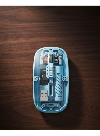 Bluetooth 5.2 Destekli Mavi Pilli Kablosuz Mouse